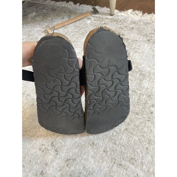 Birkenstock Size 39 Gizeh Birko Flor Sandals Black Leather Buckle Preloved - Picture 8 of 8